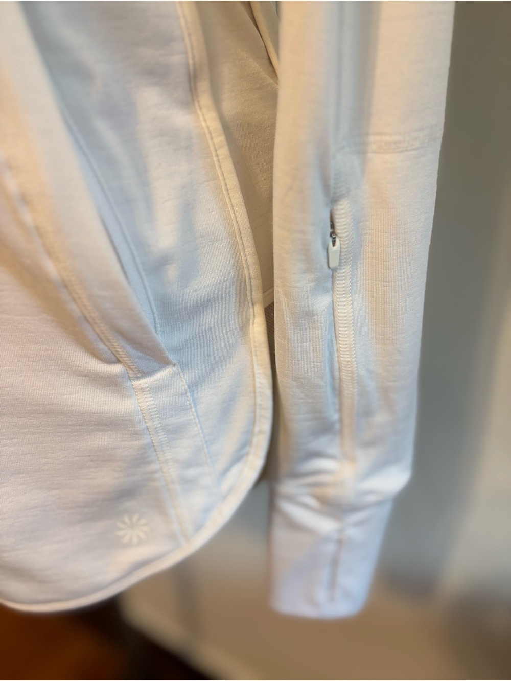 ATHLETA Baja UPF Hoodie Sun Jacket Swim Cover Up White Small - Picture 10 of 10
